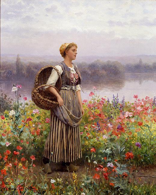 Daniel Ridgeway Knight The flower girl